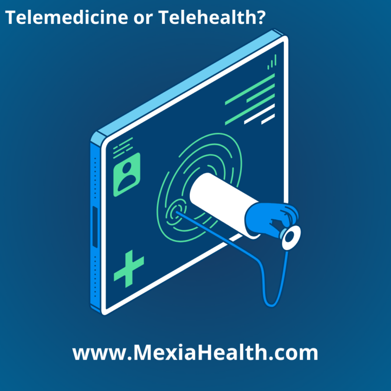 Telehealth Screen with Doctor's hand holding a stethoscope popping out.